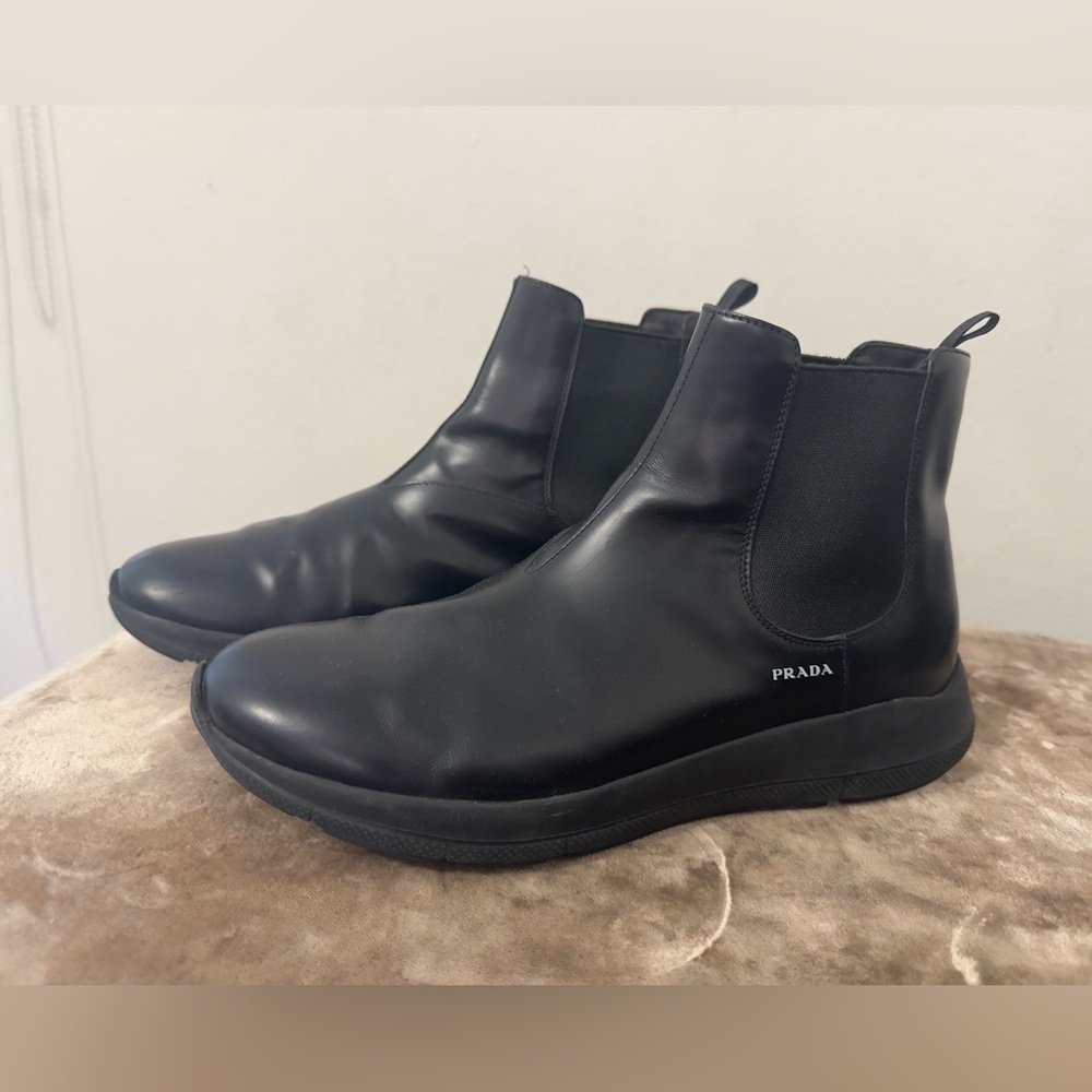 Prada Men's Sleek Black Ankle Boots